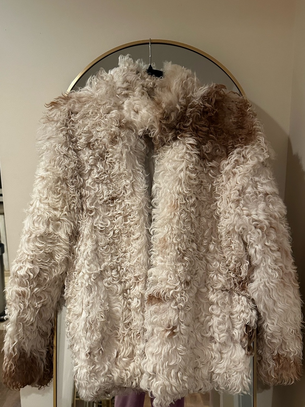 Brand New ARMA Curly Shearling Lamb Fur Jacket - Multi-Tone (US 6 / IT 40)